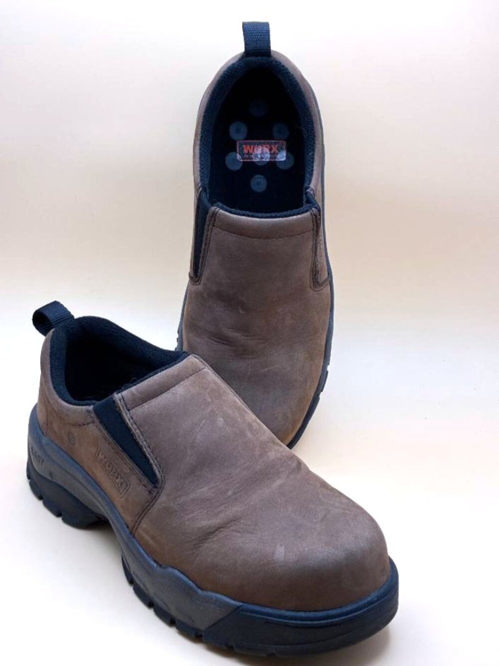 Red Wing Worx Women’s Sz 6.5 Slip on Work Shoe Brown Suede Safety Toe *EUC*